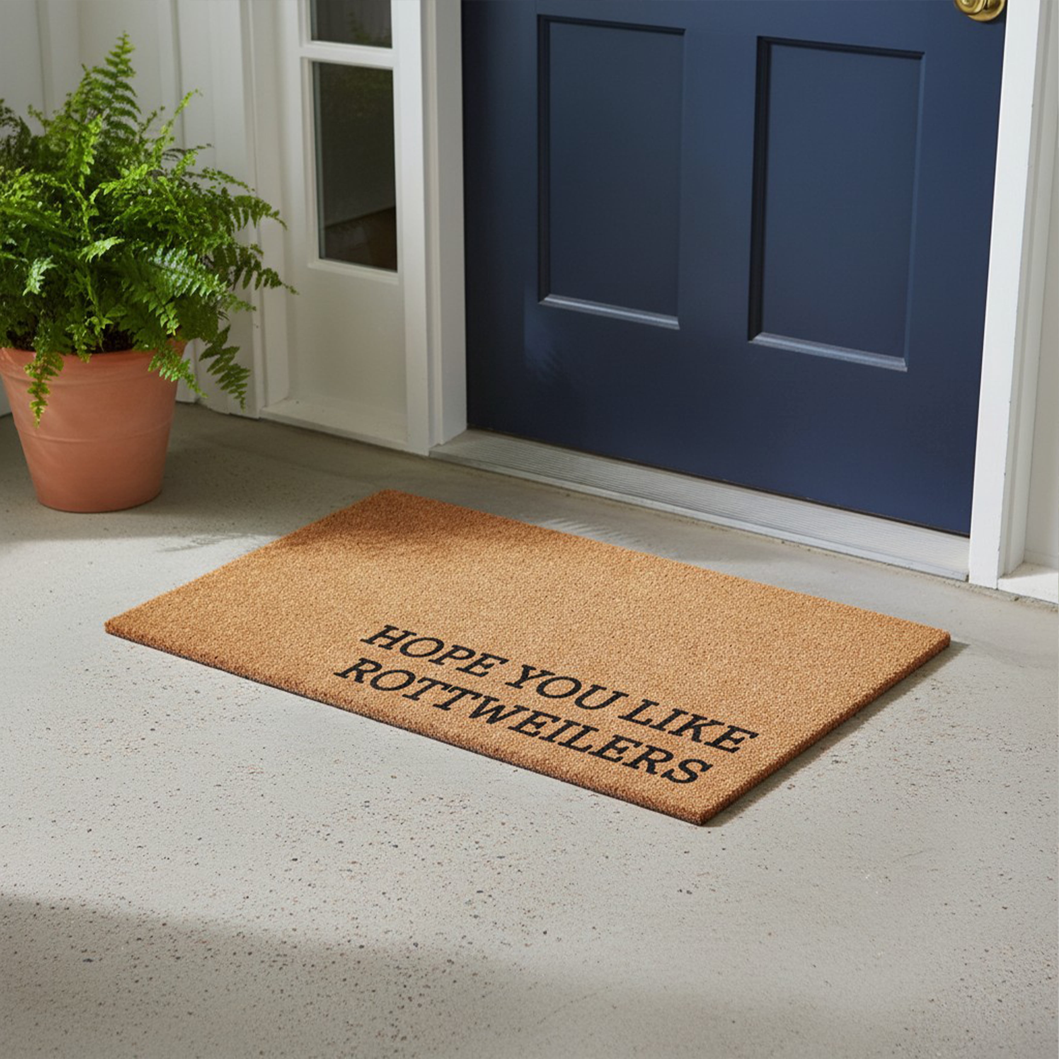 Hope You Like Rottweilers Non Slip Vinyl Backing, Front Doormat, Entryway Doormat, 17"x29"