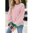 thumbnail image 2 of Sweatshirt For Women Oversized Long Sleeve Striped Pullover Color Block Crewneck Casual Loose Tops Y2K Clothes Workout Shirt, 2 of 7