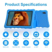 Kids Tablet, 10.1 inch Android 13 Tablet for Kids, 4GB RAM 32GB ROM 5000mAh Battery, Toddler Tablets with Bluetooth, WiFi, Parental Control, Dual Camera, Shockproof Case
