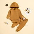 thumbnail image 2 of cfhntfmh Toddler Boys Girls Sets Sweatsuit 2 Piece Long Sleeve Hoodies Rompers Jogger Long Sweatpants Cotton Casual Outfits, 2 of 7