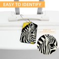 thumbnail image 3 of Zebra Luggage Tag, Travel Tags, Handbag Tag - Square PU Leather 2 Pack with Privacy Cover and Stainless Steel Ring - Suitable for Travel, Backpack, Handbag [Amazon Approved], 3 of 7