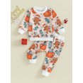 thumbnail image 2 of Baby Pants Outfits Christmas Candy Print Round Neck Sweatshirt and Pants Set, 2 of 8