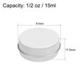 thumbnail image 2 of Uxcell 1/2oz 15ml Screw Top Lid Round Cans Tin Containers Aluminum  White 6 Pack, 2 of 6