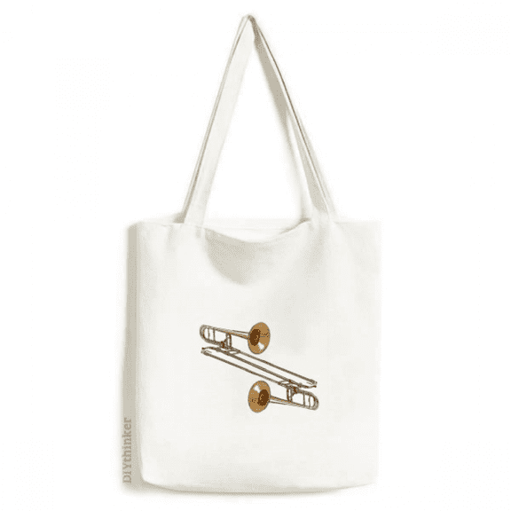 tromb wind classical music instrument tote canvas bag shopping satchel casual handbag