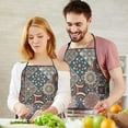 thumbnail image 5 of Multicolor Ethnic Geometric Pattern Apron-Garden Aprons for Women with Pockets-Cotton Linen Waterproof Kitchen Cooking Gardening Aprons Adjustable for Kitchen,Cooking,BBQ and Salon 33x27 Inch, 5 of 7