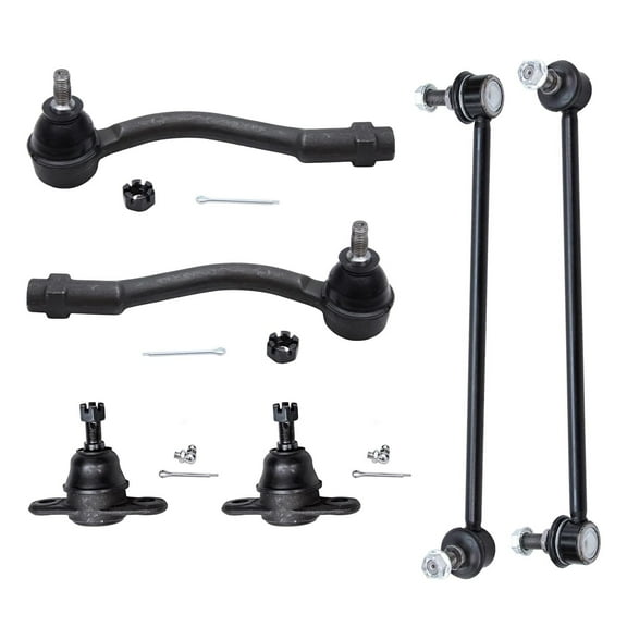 Detroit Axle - 6pc Front Suspension Kit for 2006-2011 Kia Rio Rio5, 2 Lower Ball Joints 2 Sway Bars 2 Outer Tie Rods 2007 2008 2009 2010 Replacement