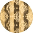 thumbnail image 1 of Ahgly Company Indoor Round Abstract Brown Contemporary Area Rugs, 5' Round, 1 of 4
