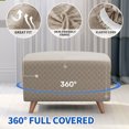 thumbnail image 4 of LUXUR Footrest Elastic Stretch Square Dustproof Footstool Cover Slipcover Protective Rectangle Chair Khaki Block -lift Flower Pedal XL Code, 4 of 6