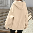 thumbnail image 5 of Inglocry Zip Up Hoodies for Women Drawstring Soft Jackets Casual Winter Sweatshirts with Pocket Beige XL, 5 of 5