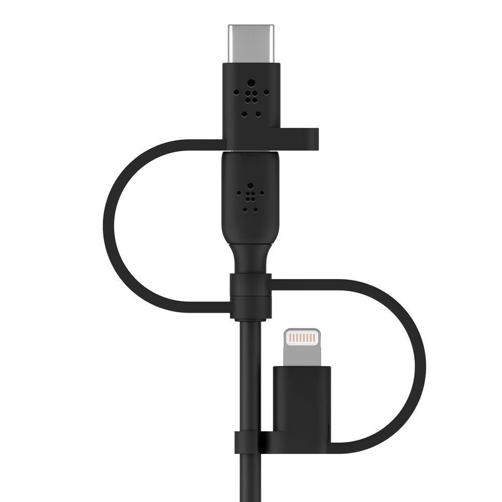 Belkin BoostCharge 3-in-1 Universal USB-A to USB-C, Lightning, Micro-USB Charging Cable (3.3ft/1M) MFi & USB-IF Certified, Compatible with all iPhones, iPads, Galaxy, Tablet, Smartphones & More Black