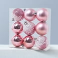 thumbnail image 4 of Neoyler Christmas Decorations Set of 9 Shatterproof Christmas Balls Hanging Ornaments for Tree Vacation Home Party Wedding Lightweight Easy Hanging Christmas Ornament Set 7.1in Pink, 4 of 5