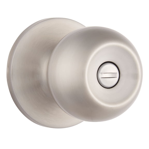 Brinks Privacy Bed/Bath Ball Style Doorknob, Satin Nickel Finish