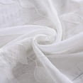 thumbnail image 4 of Sheer Curtains, Leaf Embroidery Sheer Window Curtains Faux Linen Textured Solid Grommet Voile Curtains for Living Room Bedroom, 52 x 84 Inch, White,2 Panels, 4 of 7