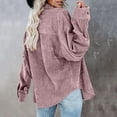 thumbnail image 4 of LowProfile Button Down Shirts for Women Casual Long Sleeve Corduroy Shirt Oversized Warm Jacket With Pockets Blouse Tops Pink 2XL, 4 of 7