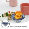 thumbnail image 3 of FUEENIRVA Japanese Style Footed Bowl Decorative Ceramic Bowl Blue Serving Fruits Movie Night 1 Pcs, 3 of 8