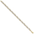 thumbnail image 3 of Auriga Fine Jewelry 14K Yellow Gold and White Rhodium Filigree Link Bracelet 7.5 inch for Women, 3 of 6