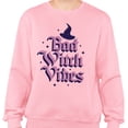thumbnail image 2 of Bad Witch Vibes Sweatshirt Unisex Medium Pink, 2 of 5