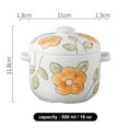 thumbnail image 3 of Qeeadeea Onion Soup Bowl With Lid And Handle, Ceramic Soup Bowl, Microwave Bowl Oven Safe.-yellow and flowers-500ml, 3 of 7