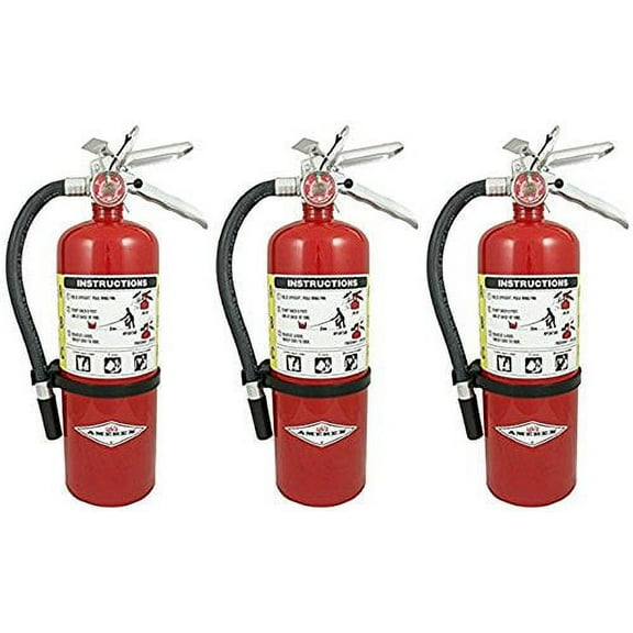 Amerex B402, 5lb ABC Dry Chemical Fire Extinguisher with Aluminum Valve, Pack of 3