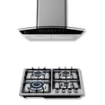 thumbnail image 1 of FLINE | Combo parrilla de gas y Campana Acero inoxidable| 60 cm| 4 quemadores| Cristal curvo | Controles Touch |MA4TR60, 1 of 5