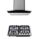 thumbnail image 1 of FLINE | Combo parrilla de gas y Campana Acero inoxidable| 60 cm| 4 quemadores| Cristal curvo | Controles Touch |MA4TR60, 1 of 5