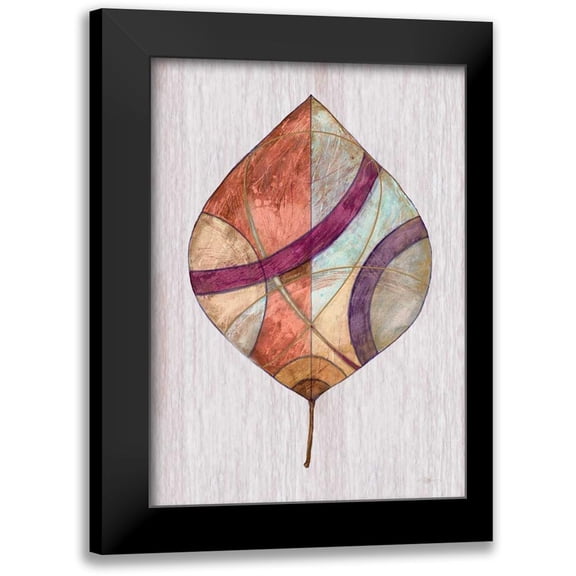 Ioco, Fillippo 11x14 Black Modern Framed Museum Art Print Titled - Wood Inlay Leaf 2