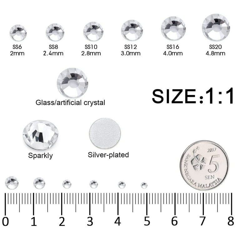  1788 Pieces Flatback Rhinestones for Crafts,Nail Gems Gemstones  Crystals Jewels,Craft Glass Diamonds Stones Bling Rhinestone with Tweezers  and Picking Pen,12 Colors(Champagne) : Beauty & Personal Care