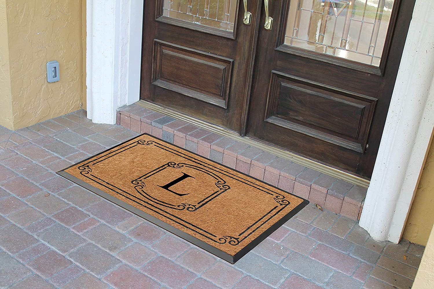 A1 Home Collections Rubber and Coir Molded Door Mat 30x48 Inch Designer Hand-Crafted ,Personalized ,Double/Single Door Mat