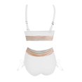 thumbnail image 6 of Women High Waisted Bikini Sets Two Piece Swimsuit for Women Tummy Control Swimsuits Color Block Drawstring Bathing Suit, 6 of 6