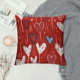 thumbnail image 2 of Qinduosi  Pack Waterproof Outdoor Valentines Day Pillow Covers Inch White Red Love Heart Holiday Throw Pillow Cases Romantic Valentine Farmhouse Decorations Cushion Cover Double Sided, 2 of 5