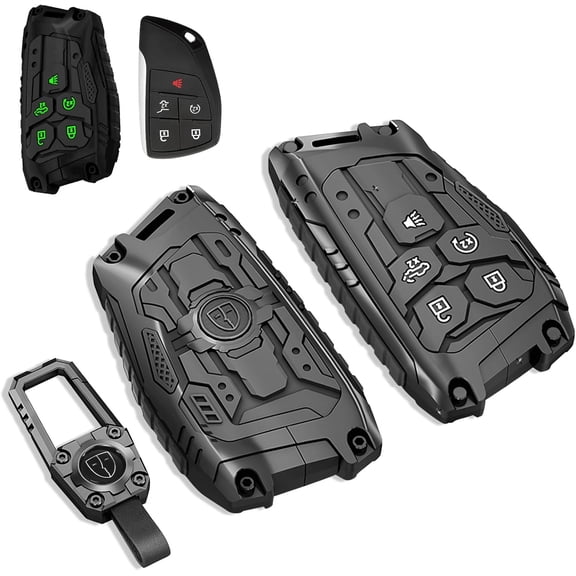 for GMC Heavy Key Fob Cover for 2022-2025 2026 Chevy Silverado 1500 GMC Sierra 1500, Metal Key Case for Chevrolet Tahoe 2024 2025 2026 Silverado Sierra 2500HD 3500HD Key Protector