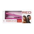 thumbnail image 1 of Red by Kiss Plancha alisadora de cerámica de 1.0 in, hasta 450 F, ajustes de calor variables para cabello suave y sedoso, placas de cerámica profesionales, cable giratorio sin enredos (rosa), 1 of 3