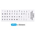 thumbnail image 3 of Unique Bargains English Keyboards Layout Stickers Computer Replacement Cover Universal White Background Black Lettering 4 Pack, 3 of 6