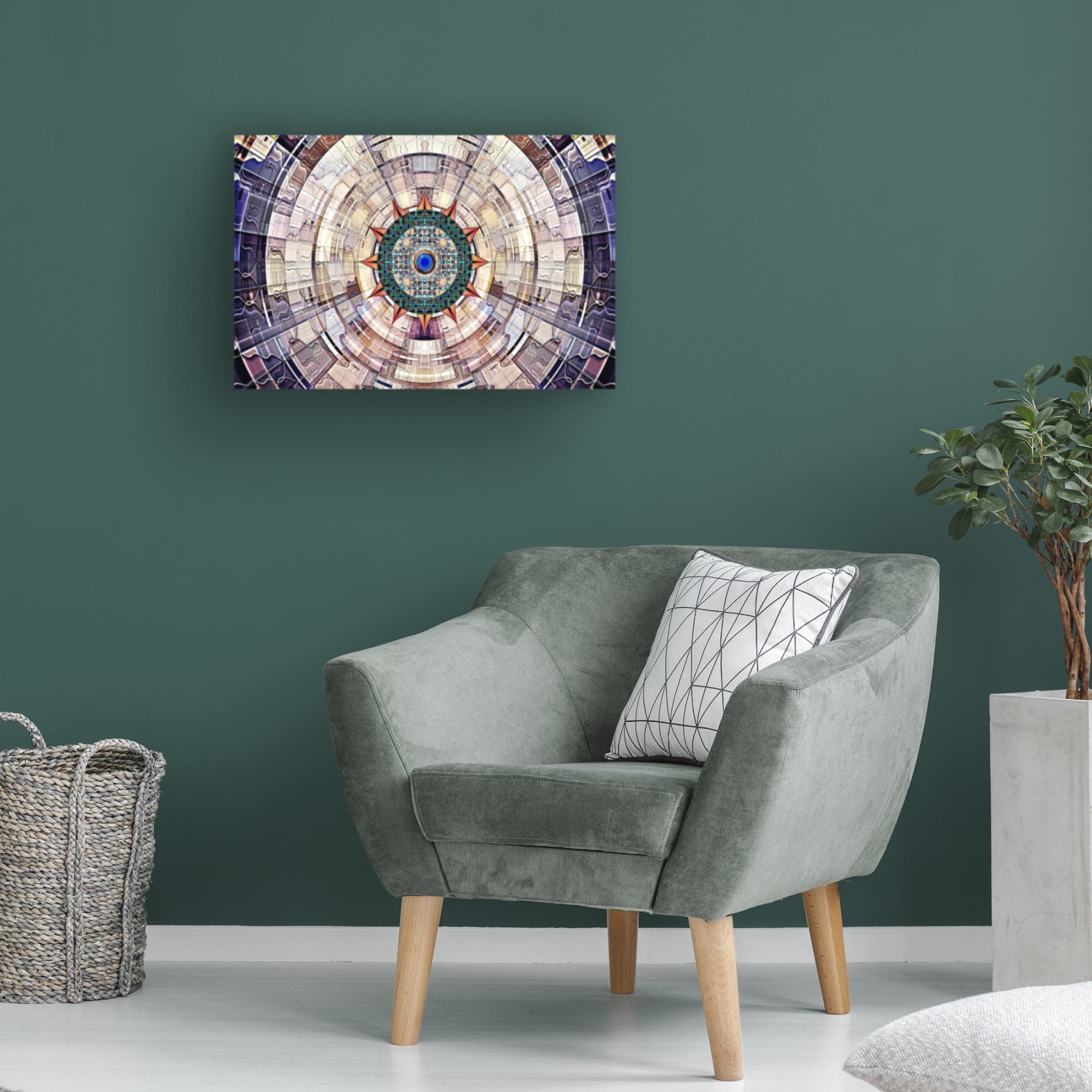 Canvas Wall Art - David Manlove 'Symmetrical Circuitry' Wall Art for Living Room, Bedroom, or Office Décor by Trademark Fine Art - 32 x 22 Inches