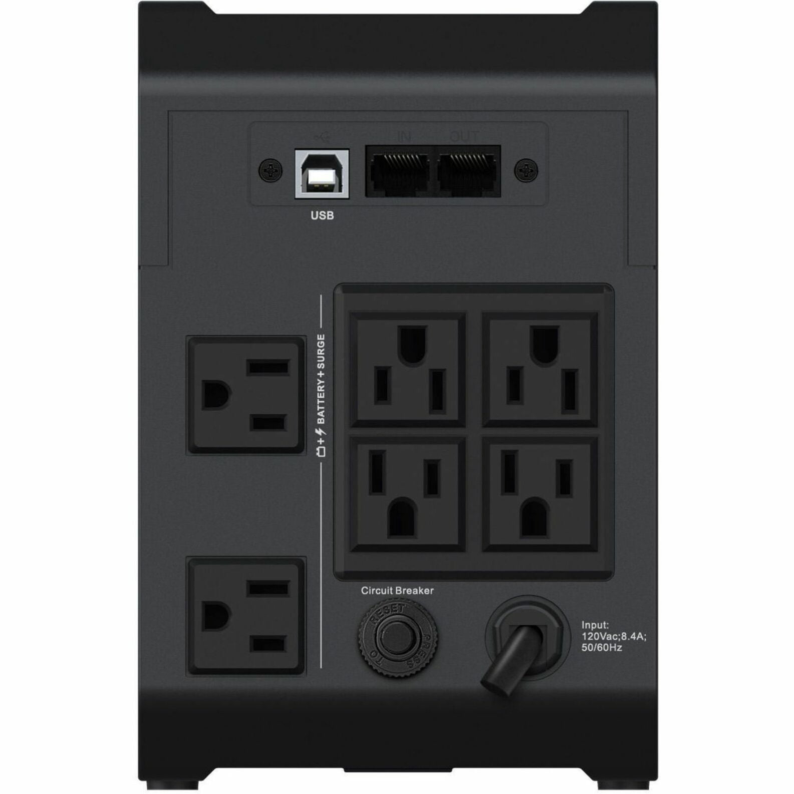 Vertiv PowerUPS 200 Essential PSA6E-1500LVT, 1500VA/850W, AVR, User-Replaceable Batteries, Battery Backup, 8 NEMA Outlets, Three-Year Warranty