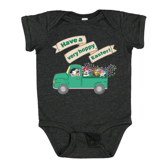 Inktastic Have a Very Hoppy Easter Green Bunny Truck Boys or Girls Baby Bodysuit