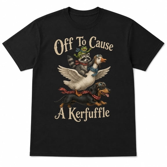 Funny Kerfuffle Animal Adventure Graphic T-Shirt, Unisex Classic Fit Tee