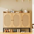 thumbnail image 1 of Shoe Storage Cabinet with 3 Rattan Doors & 5Adjustable Layers, Freestanding Shoe Rack for Entryway, Hallway, Living Room, 1 of 6