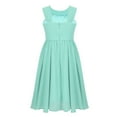 thumbnail image 3 of JanJean Kids Sleeveless Halter Neck Shiny Rhinestone Chiffon Flower Girls Dress Birthday Party Mint Green 12, 3 of 7