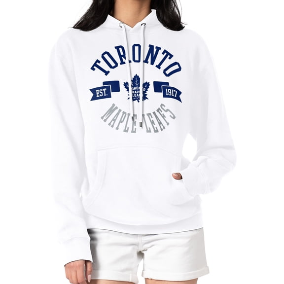 Women's G-III 4Her by Carl Banks White Toronto Maple Leafs City Graphic Fleece Pullover Hoodie