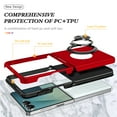 thumbnail image 2 of Decase Phone Case for Samsung Galaxy Z Flip 6/7 FE with Ring Holder Magnetic 360° Metal Kickstand, Heavy Duty Cover for Galaxy Z Flip 7 FE/Z Flip6 Case,Rugged Hard PC+TPU Frame Hybrid Cover,Red, 2 of 7