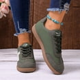 thumbnail image 2 of Womens Fashion Sneakers Color Block Suede Casual Trainers Athletic Shoes Classic Antislip Sole Lace up Skate Shoes Round Toe Tennis Shoes Green Size 7, 2 of 7
