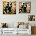 thumbnail image 4 of Designart "Playful Skunk in Black Floral Meadows II" Animals Wall Art - Modern Black Skunk Hallway Wall Art Decor, 4 of 6