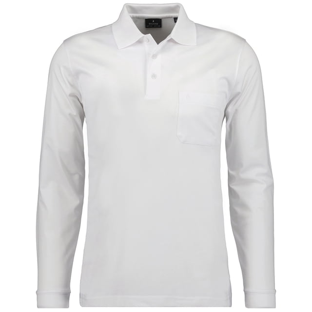 RAGMAN Polo de manga larga para hombre - Soft Knit Polo Polo con botones de manga larga, mezcla de algodón, botones delanteros, fácil de cuidar Blanco L (Large)