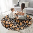 thumbnail image 3 of Halloween Pumpkin Doodle Pattern Round Blanket,Comfortable Soft Flannel Throw Blanket,All Season,Warm Lightweight Blankets for Sofa Bed Couch Living Room Chair 47"x47", 3 of 5