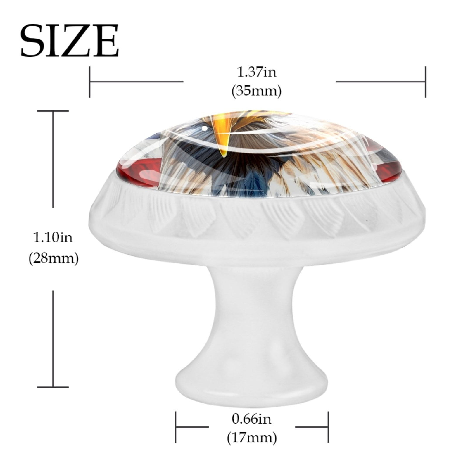 4 Pcs Eagle and American Flag Knobs for Kitchen Cabinet Cupboard Dresser Bookcase Drawer Pulls Handles Round Home Decor