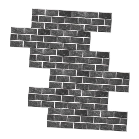 Siruishop 12Pcs Faux Bricks Wallpapers Wall Panels Waterproof Imitation Bricks Wall Tiling Brown