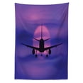 thumbnail image 3 of Ambesonne Airplane Tablecloth Rectangular Table Cover, Dreamy Sky Traveling, 52"x70", Royal Blue Pink Black, 3 of 4