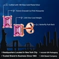 thumbnail image 2 of Gem Stone King 18K Rose Gold Plated Silver Stud Earrings for Women Men Pink Octagon Moissanite (2.00 Cttw), 2 of 5