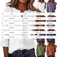 thumbnail image 3 of Only Moment Womens Tops 3/4 Sleeve V Neck Linen Dressy Casual Trendy Tee Spring Fall Summer Fashion Work Clothes Light Violet,L, 3 of 7
